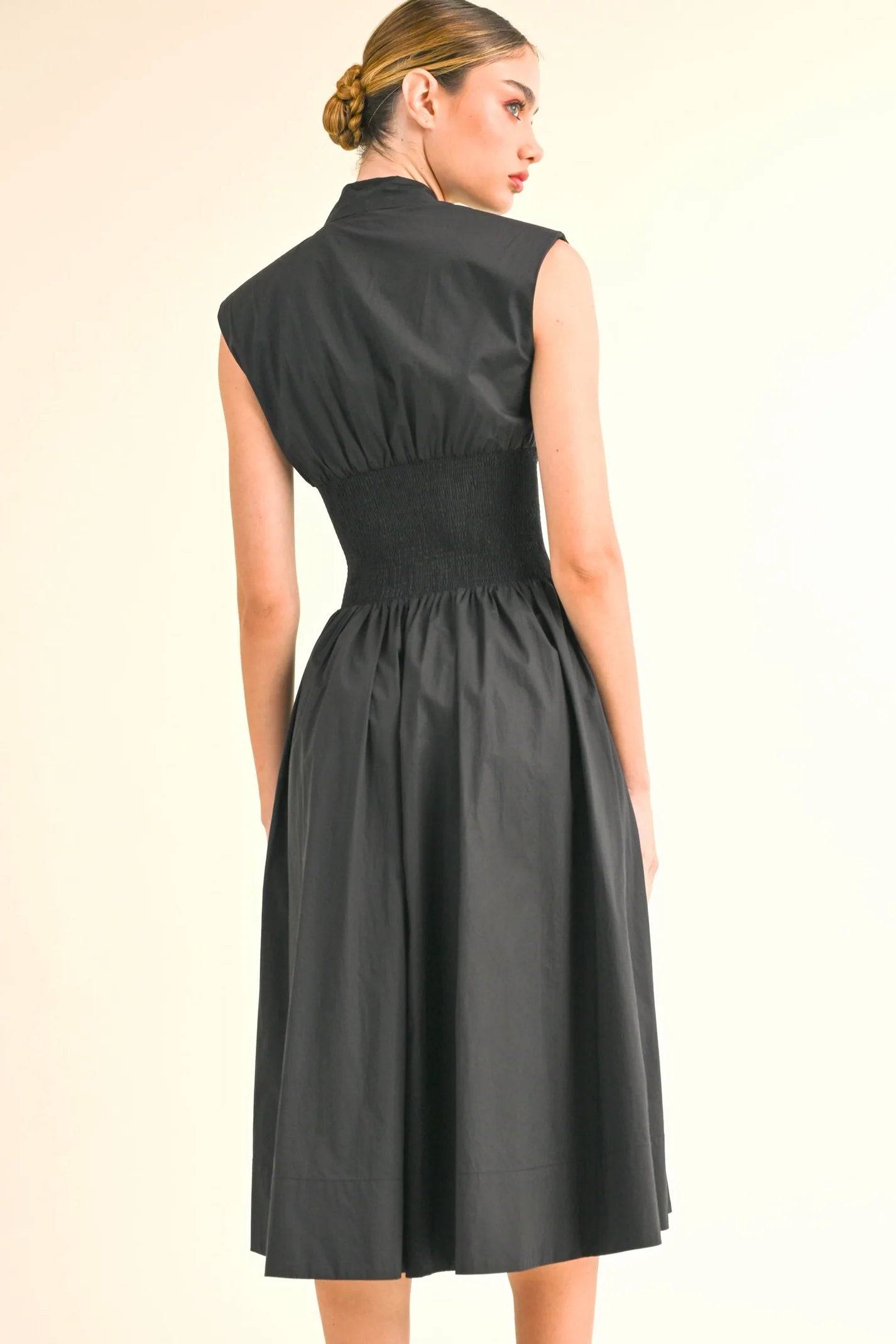 V-Neck Zip-Up Dress - Olive