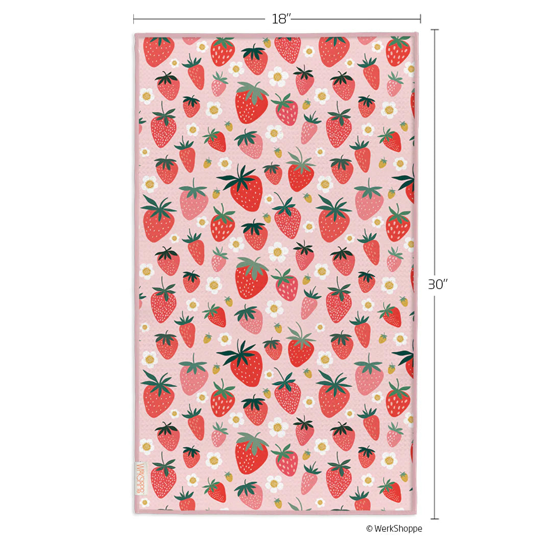 Strawberry Check Microfiber Towel