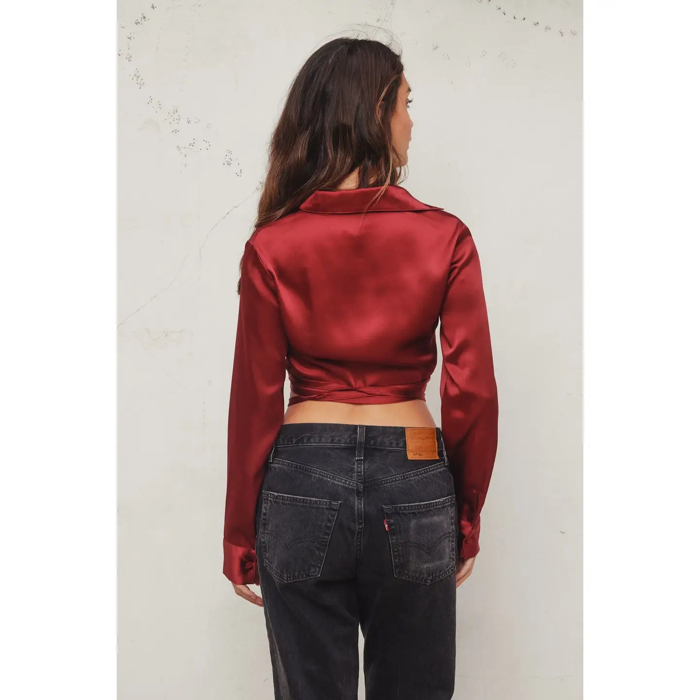Tie Waist Cropped Shirt