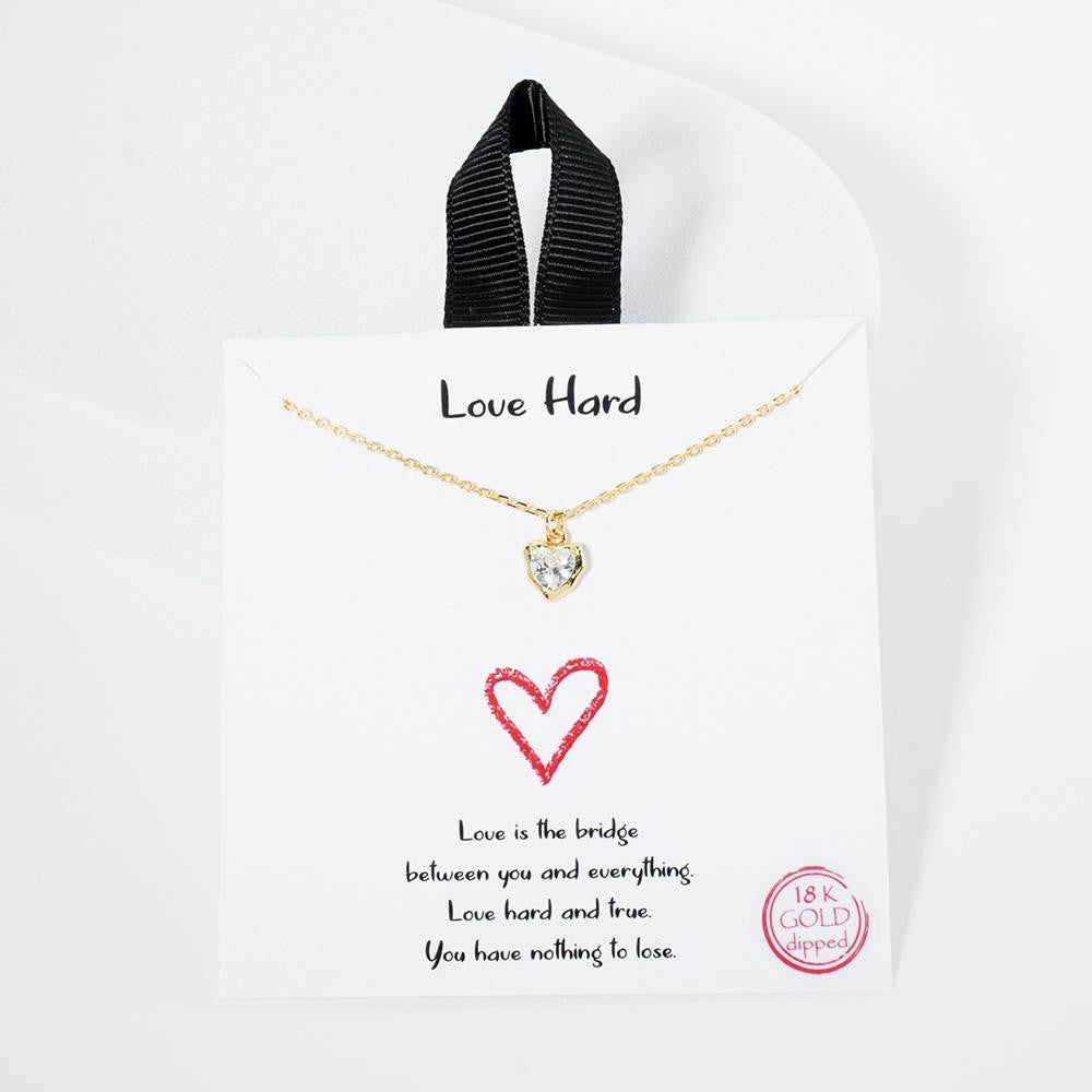 Love Hard Necklace Gold