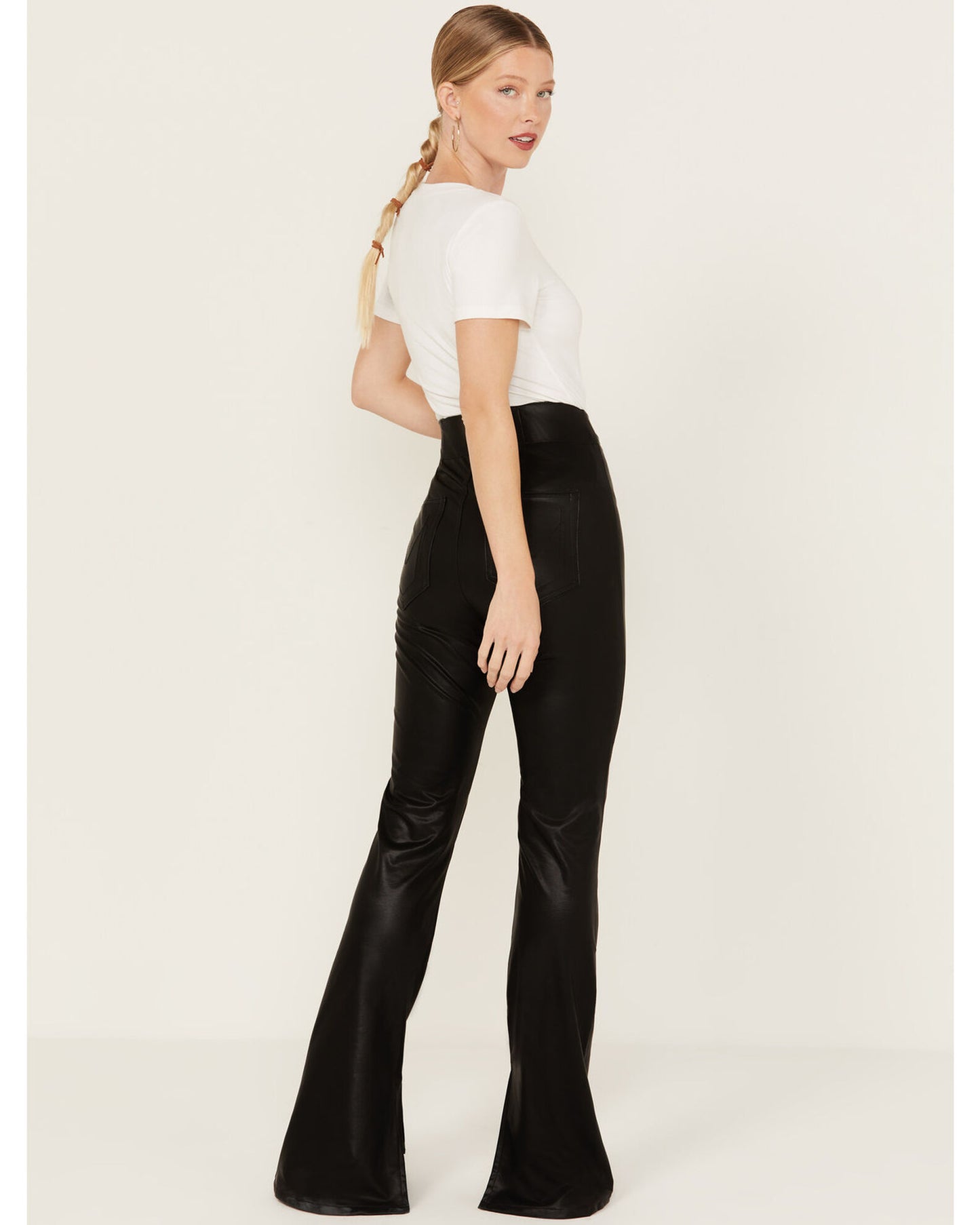 Nashville Pull On Flares Faux Black