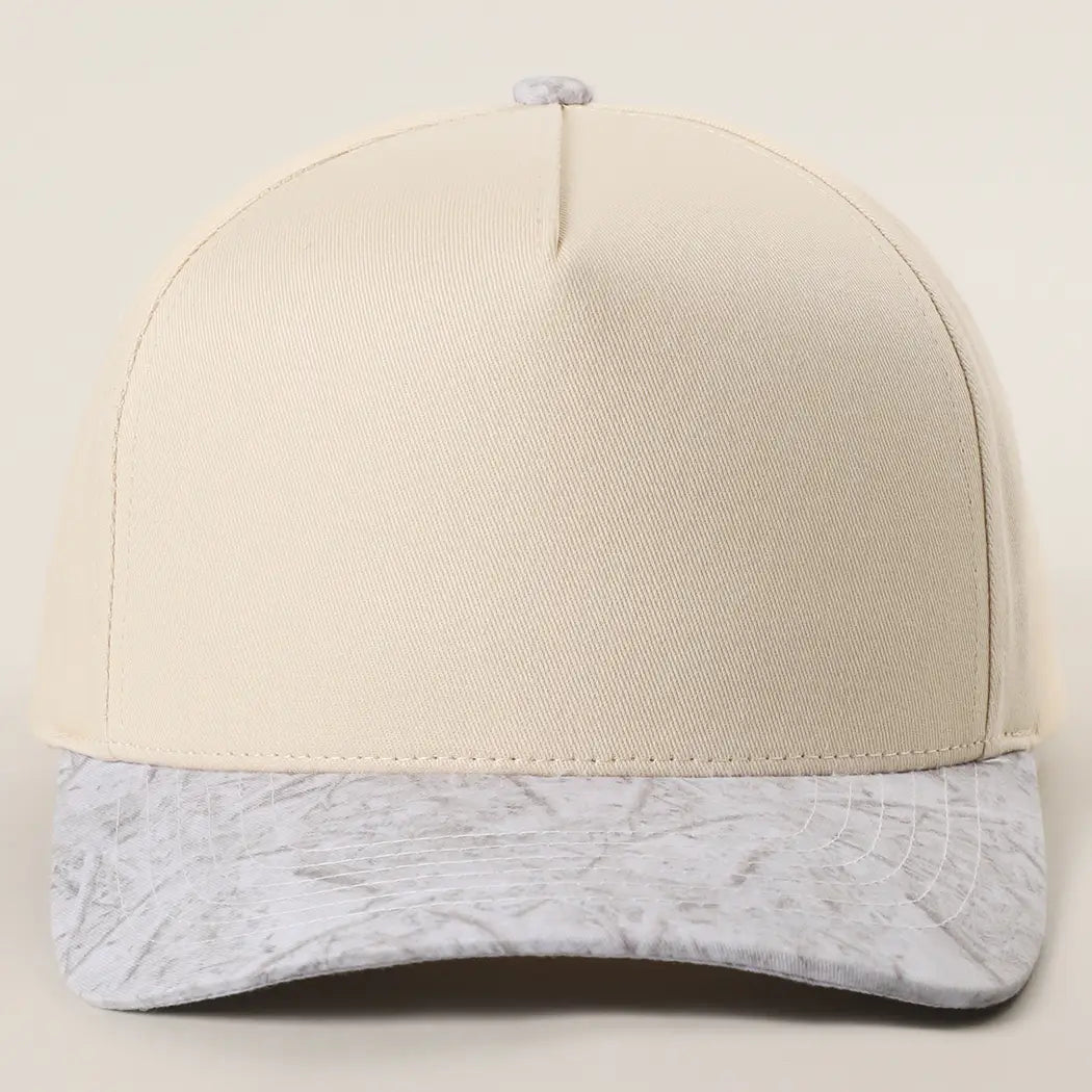 Two Tone White Camo Trucker Hat