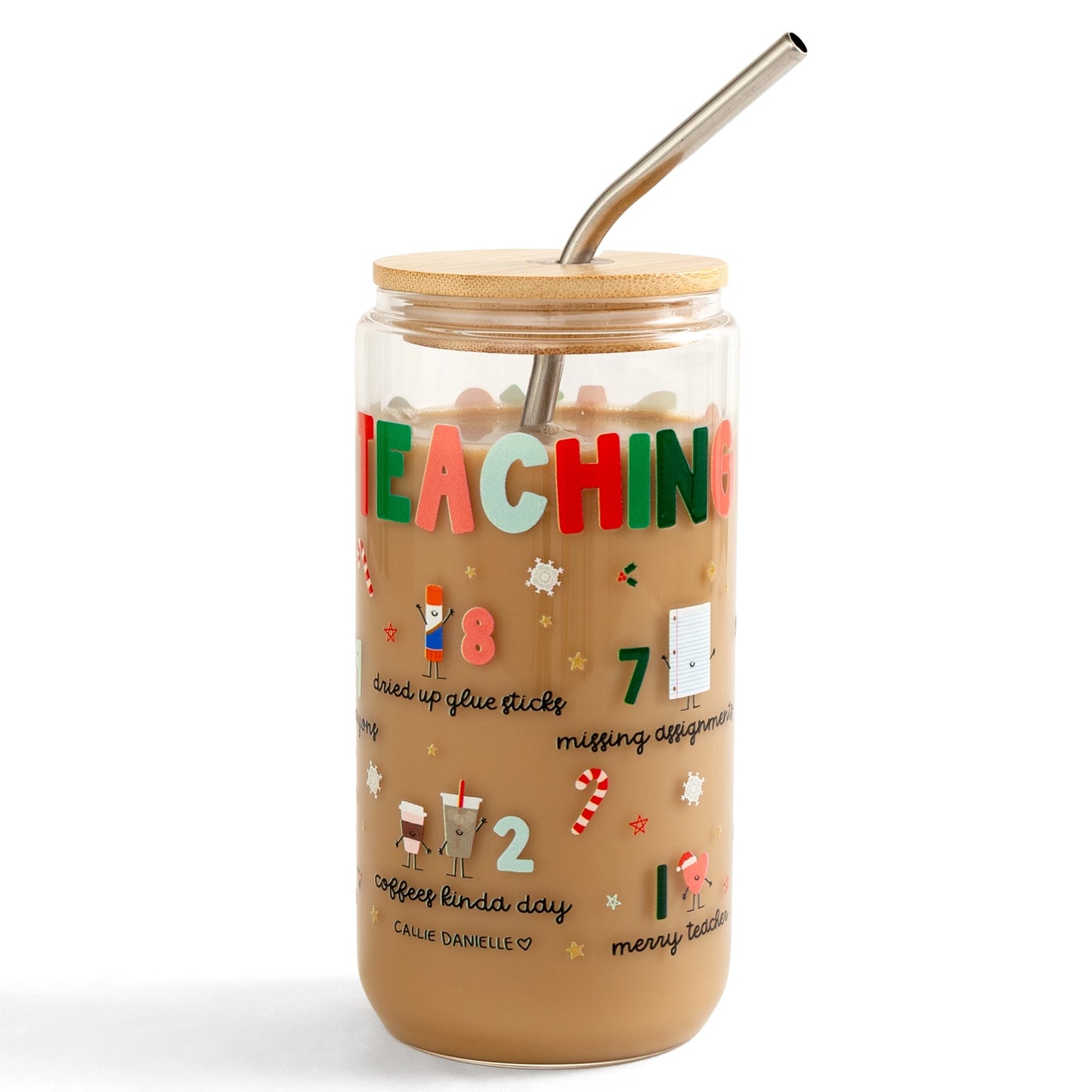 12 Days of Teaching Christmas Glass Can