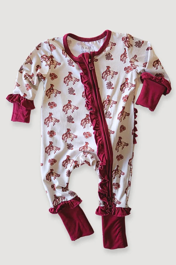 Convertible Onesie, Retro Cowgirl
