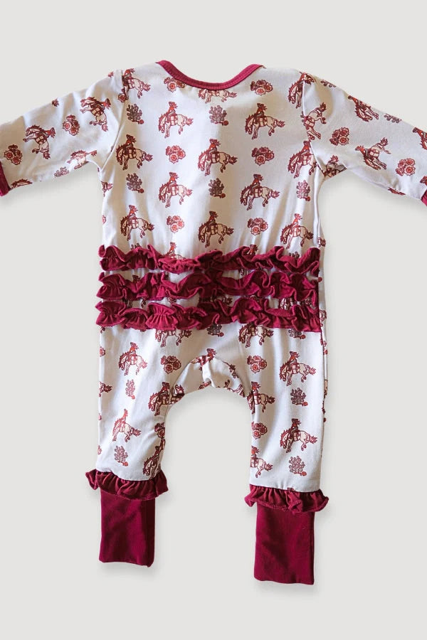 Convertible Onesie, Retro Cowgirl