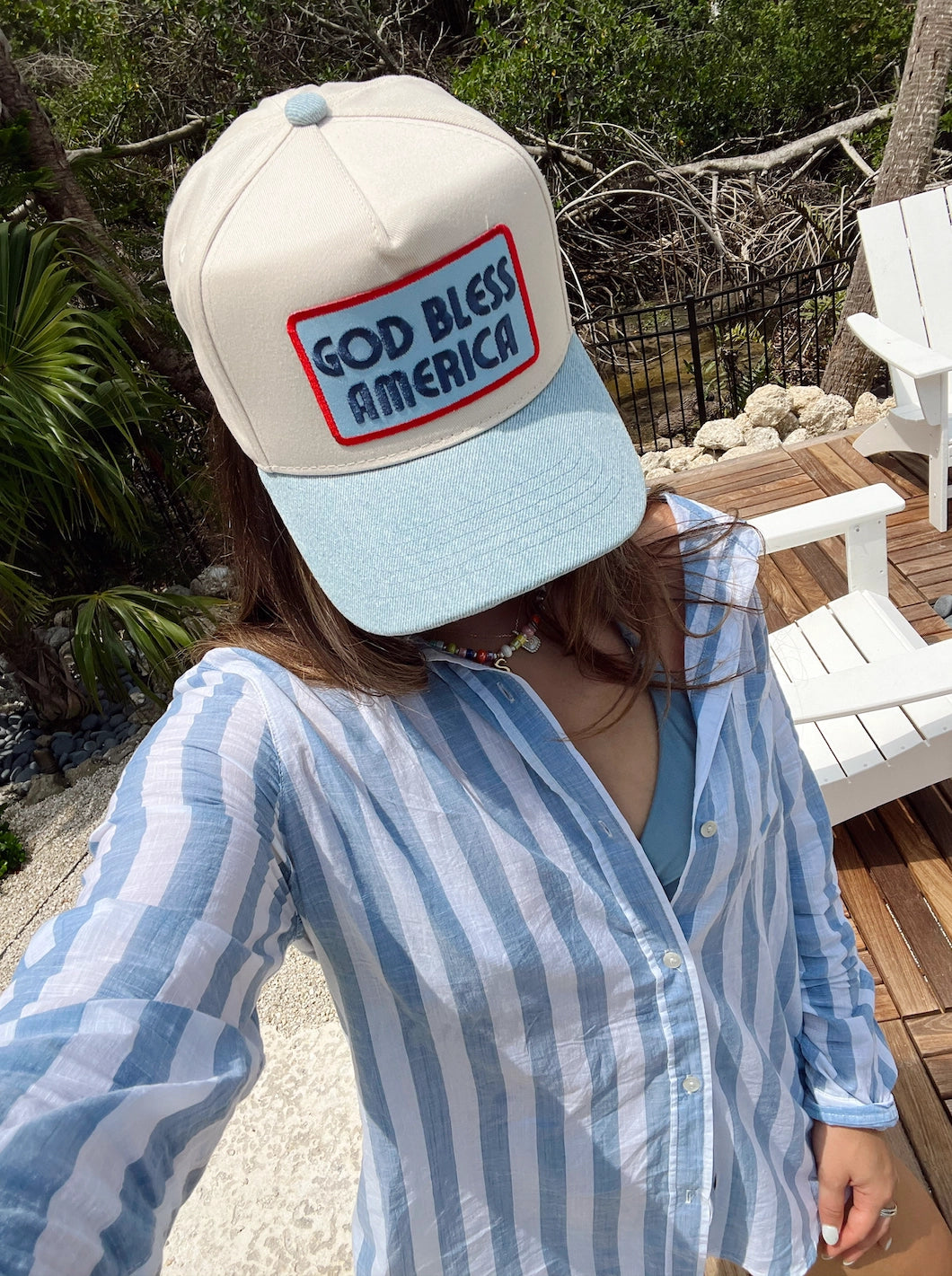 God Bless America Vintage Trucker Hat