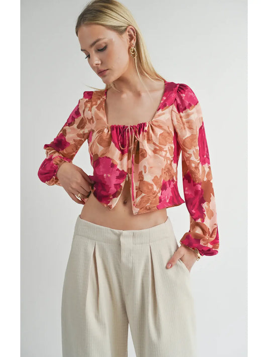 Zipped Front L/S Fuchsia