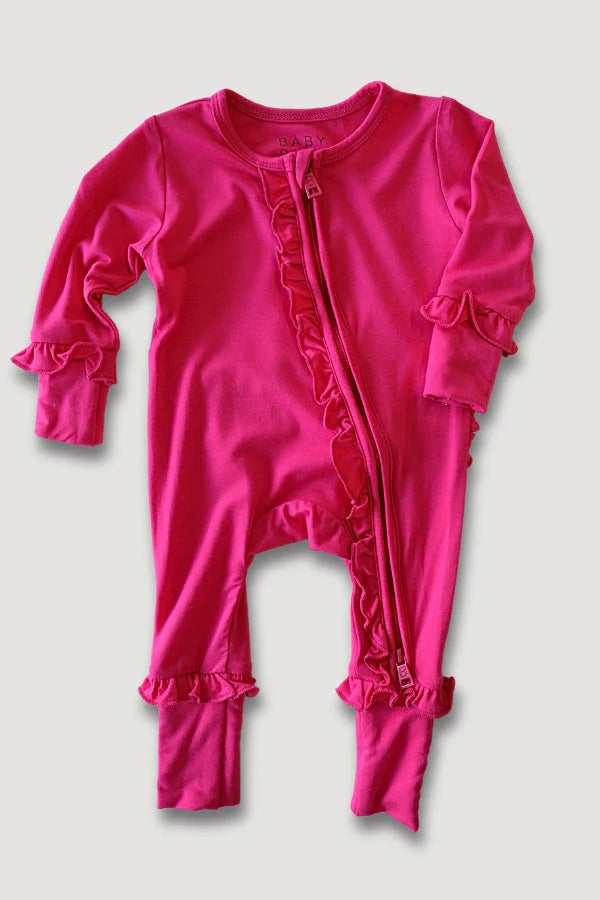 Two-Way Ruffled Zipper- Magenta