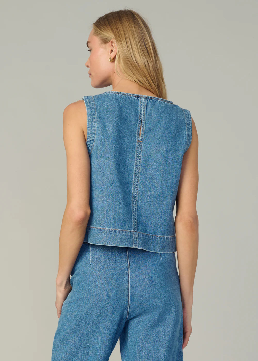 The Boat Neck Denim Shell Top, Revelation