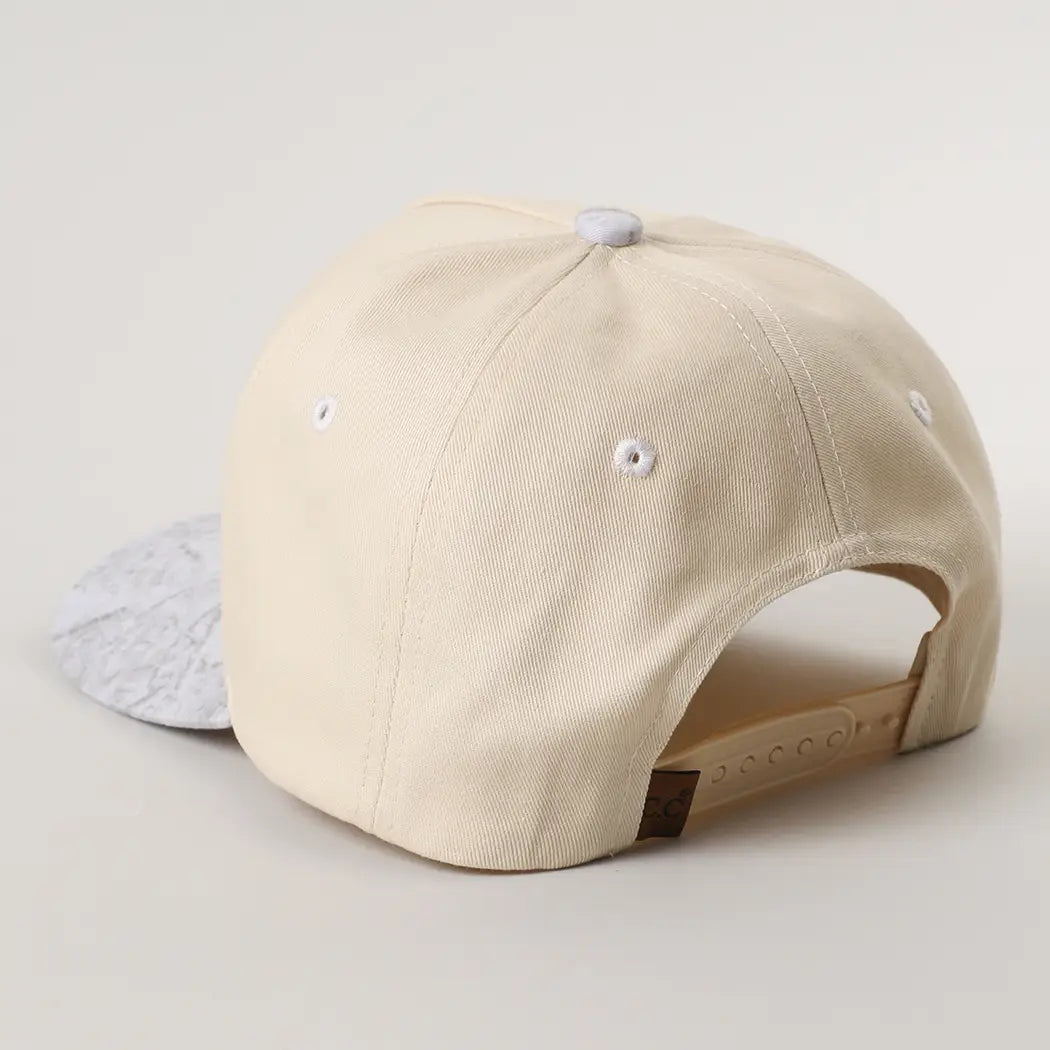 Two Tone White Camo Trucker Hat