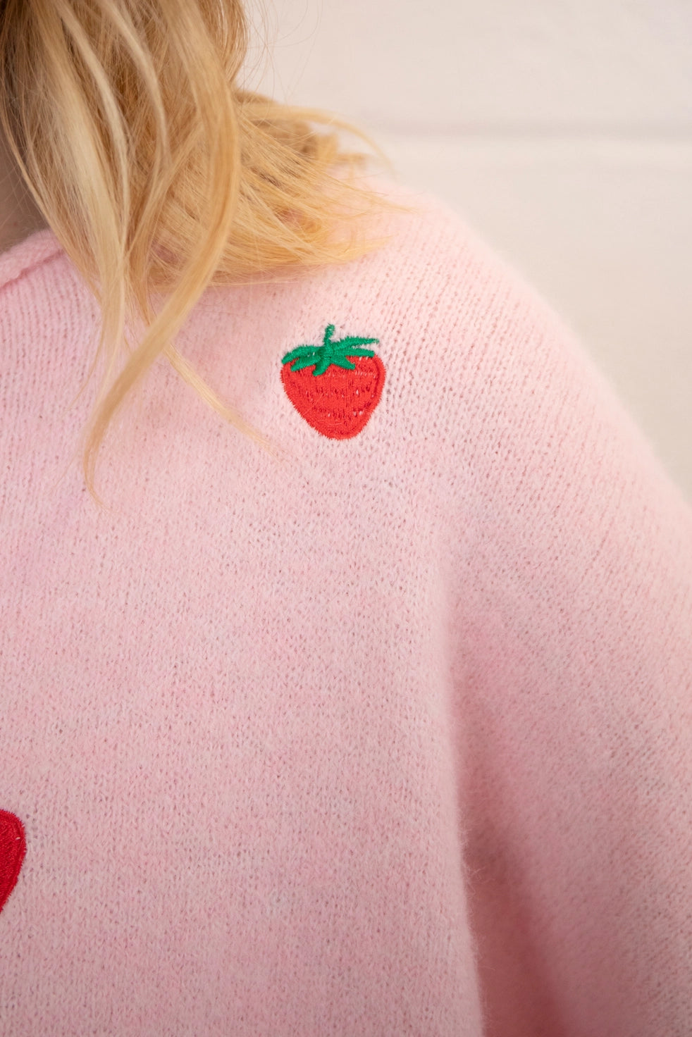 Piper Cardigan - Pink w/ Strawberries