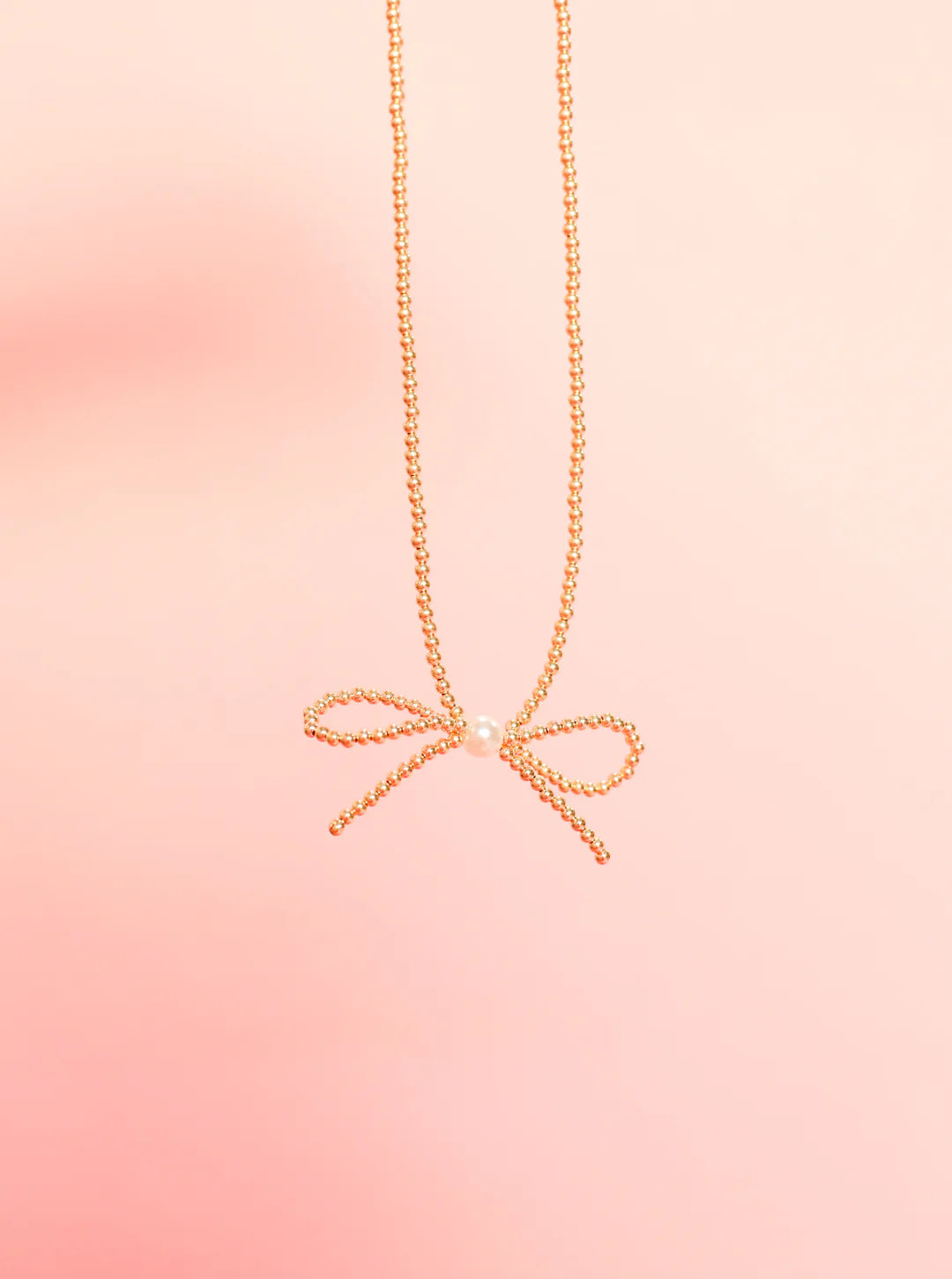 Gold Bow Necklace 16"