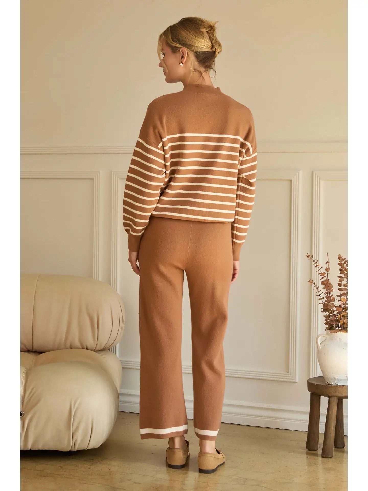 Striped Knit Pullover Sweater