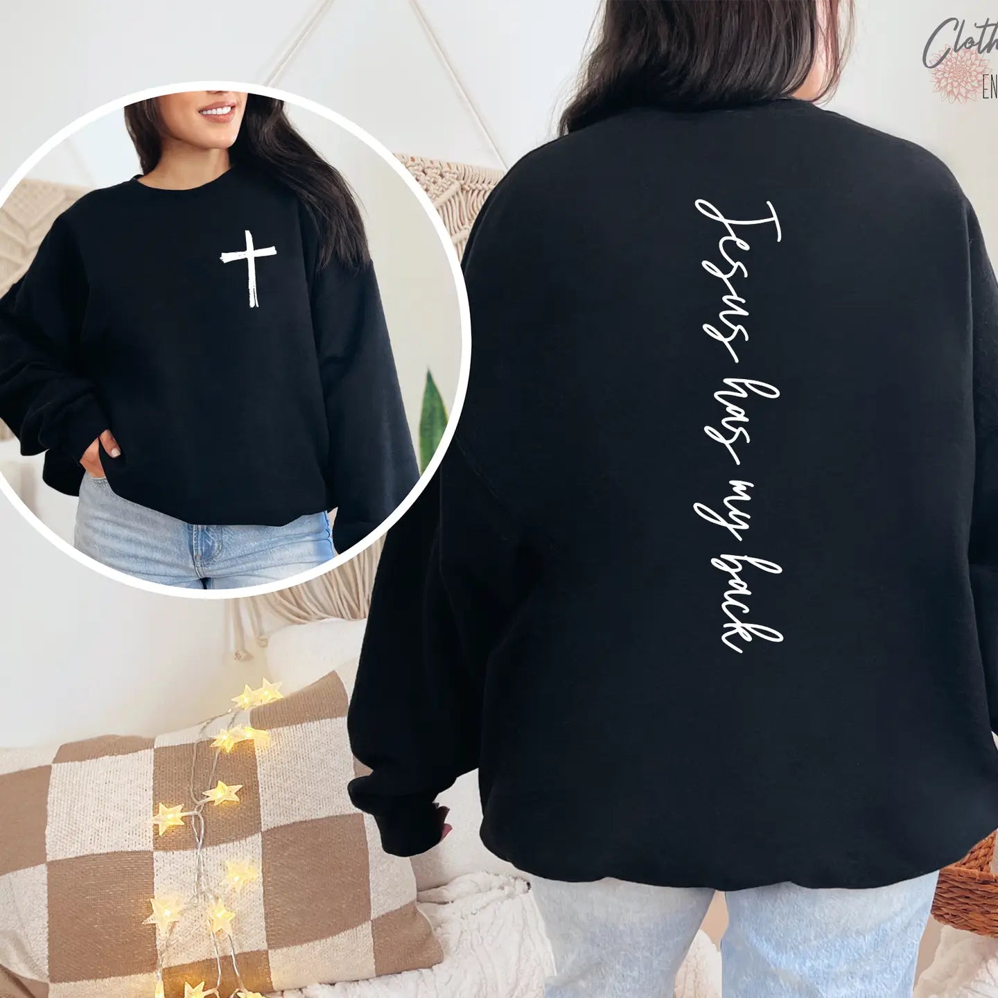 Jesus Has My Back Crewneck