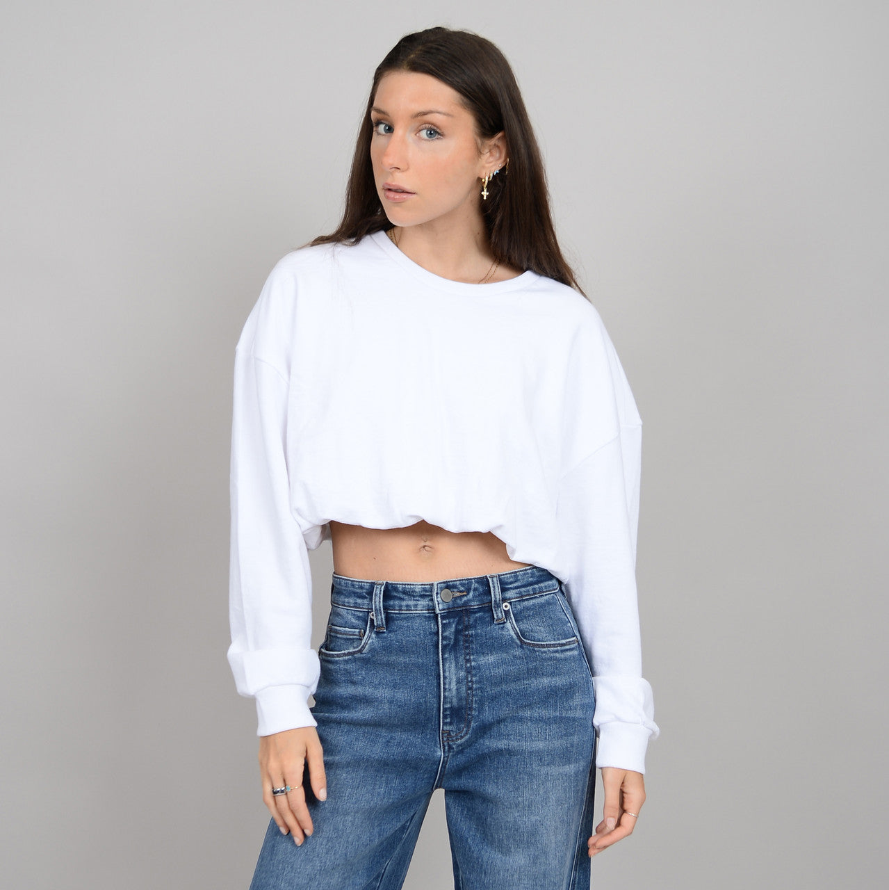 Azalea Long Sleeve Balloon Crop Top