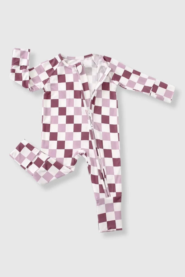 Convertible Two-Way Zip Romper- Pink/Mauve