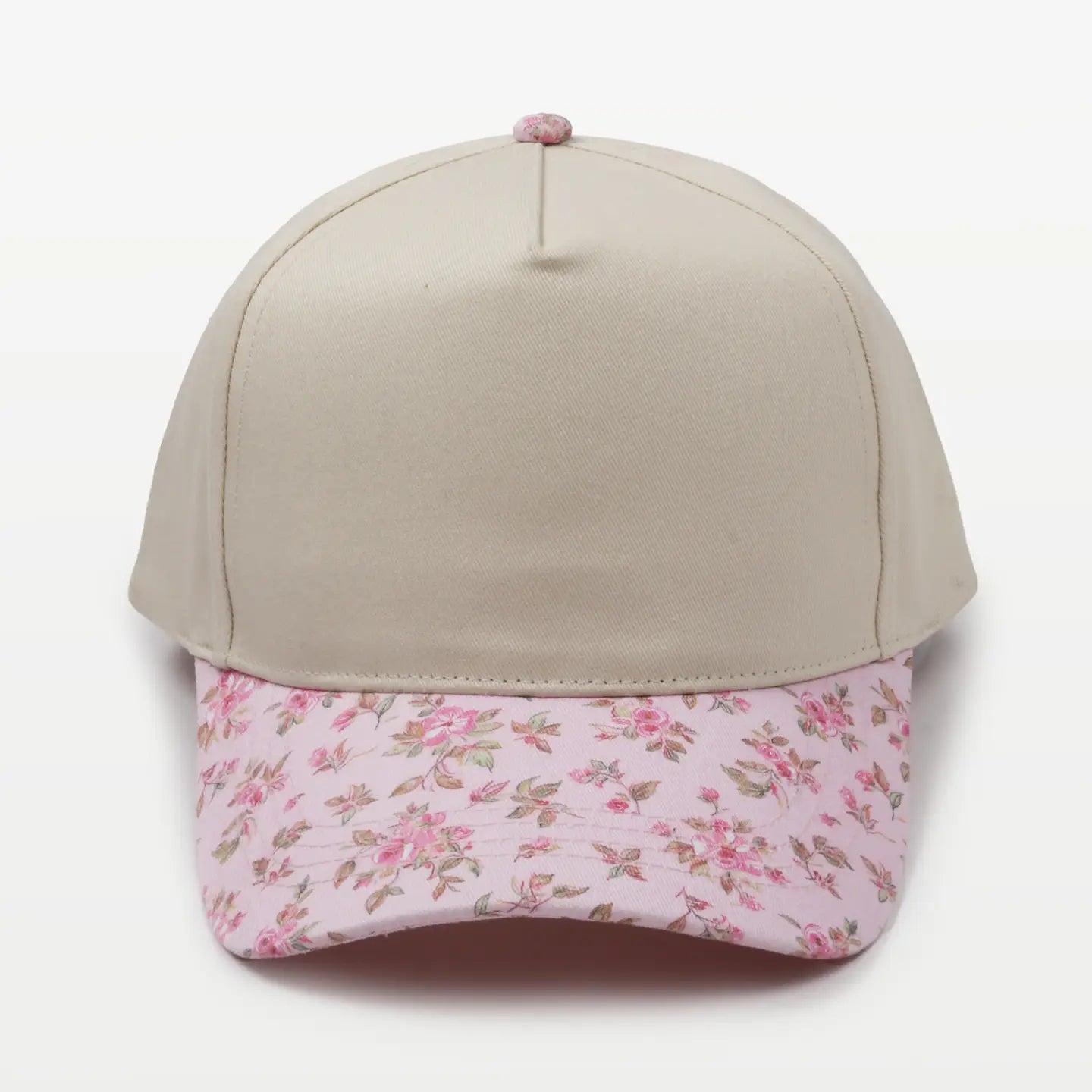 Floral Print Brim Baseball Cap