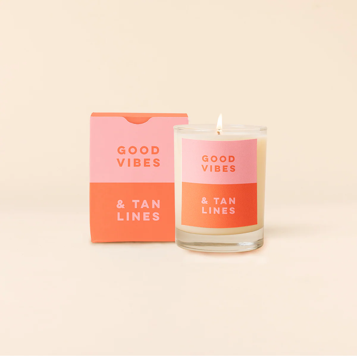 Candle Rocks Glass, Good Vibes & Tan Lines