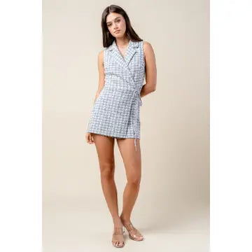 Tweed Jacquard Knit Romper