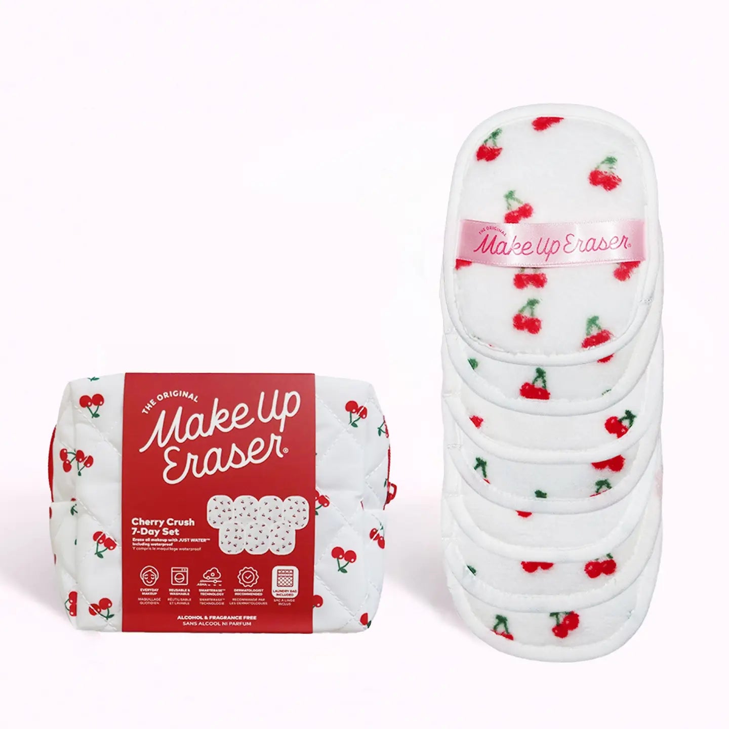 Cherry Crush 7-Day Set Make Up Erasers & Makeup Bag