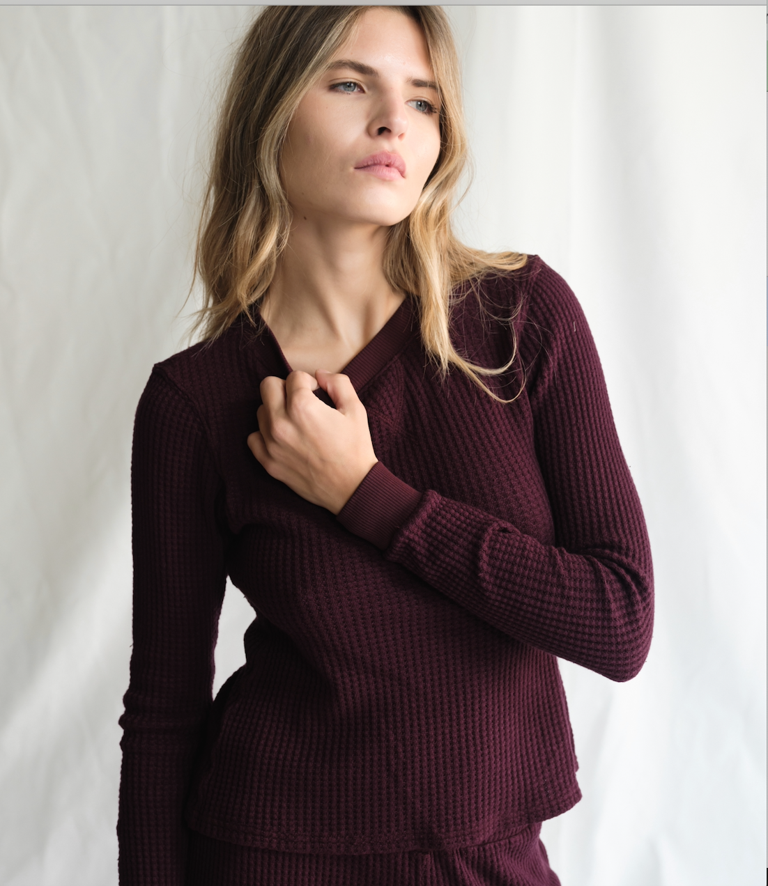 Maine Waffle Lounge Set - Merlot