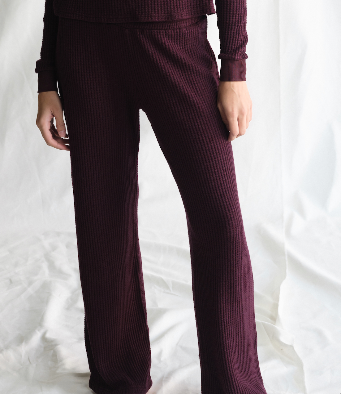 Maine Waffle Lounge Set - Merlot