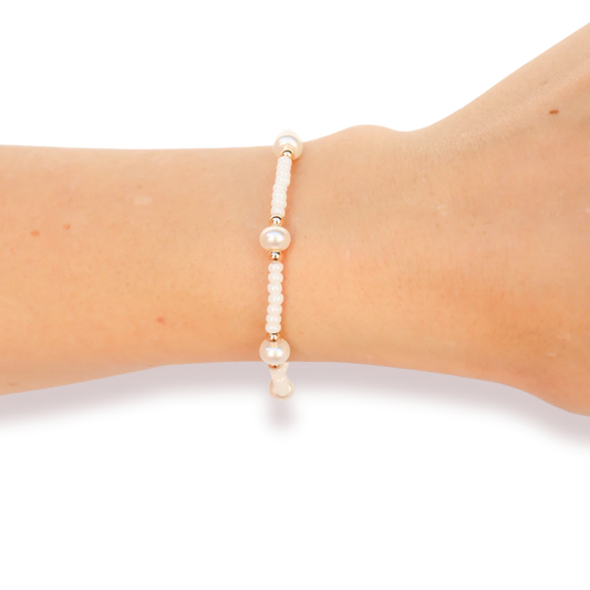 (Luster) White Pearl Bracelet