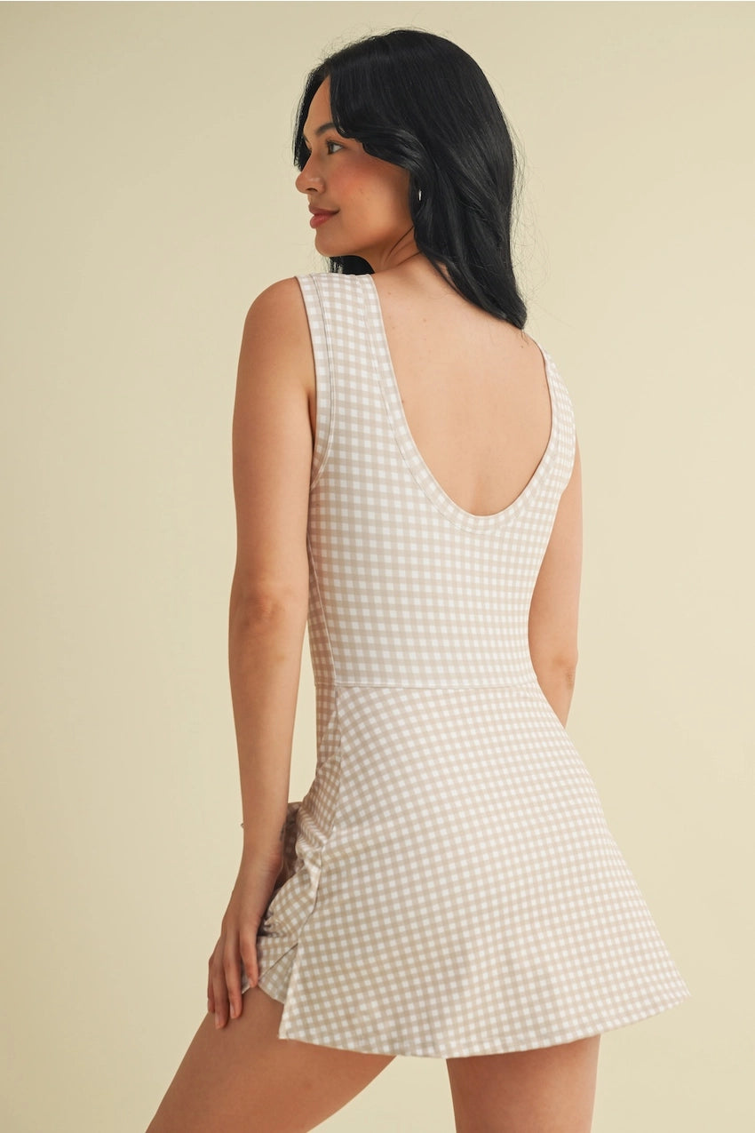 Gingham Wrap Tie Dress