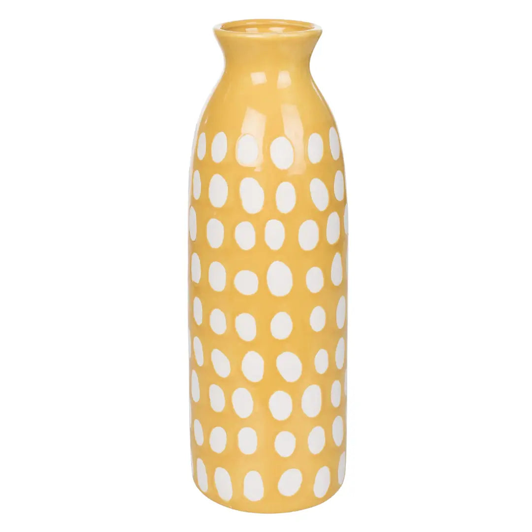 Large Ceramic Vase with White Dots