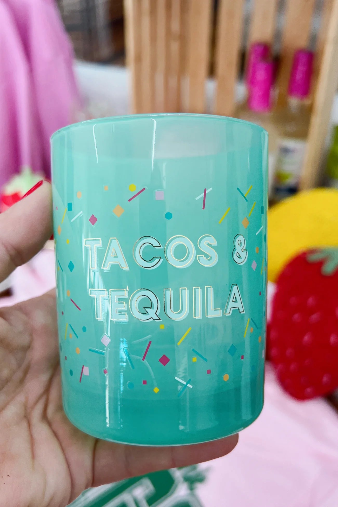 Blue Glass Cup - Tacos & Tequila