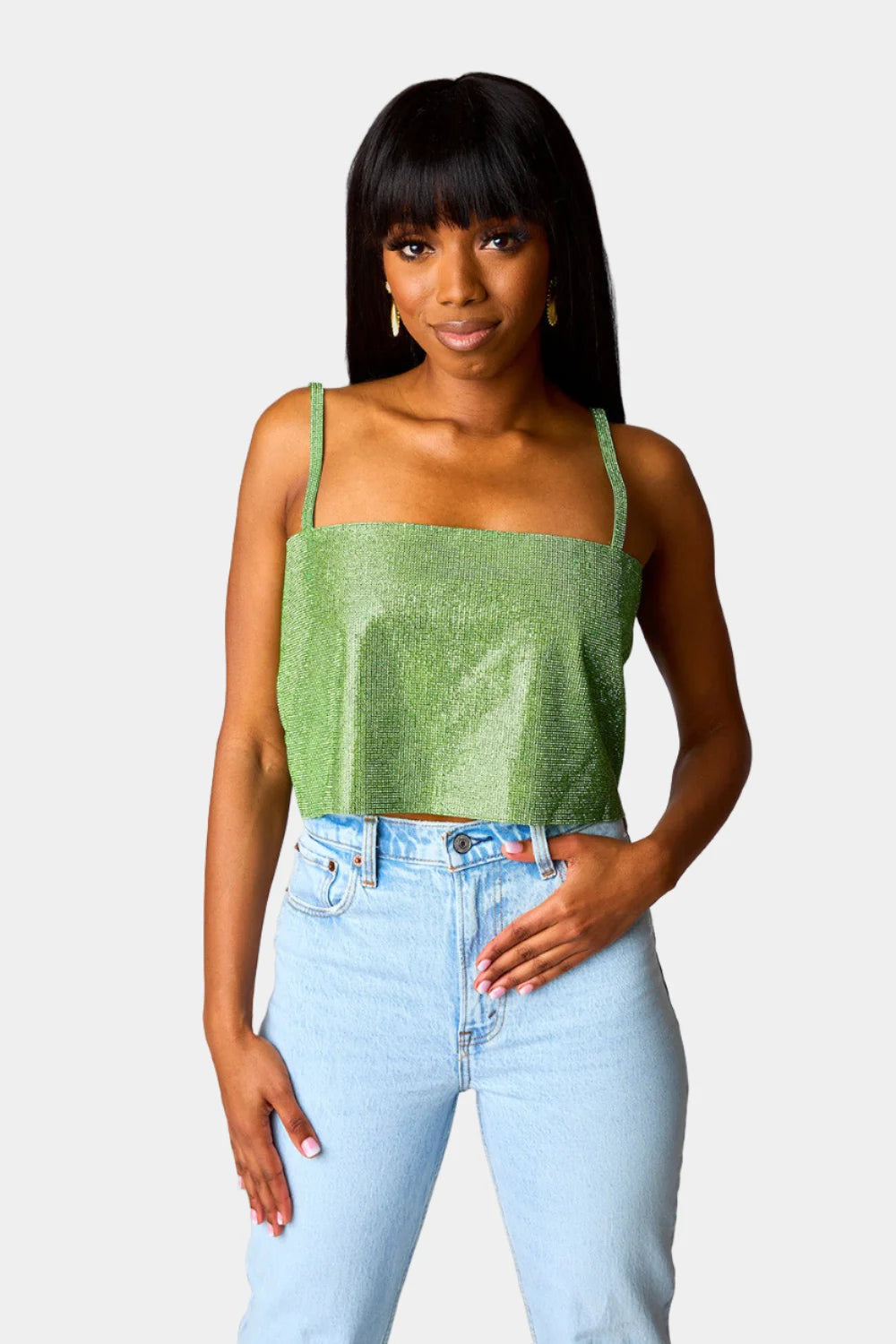 Girly Girl Rhinestone Crop Tank