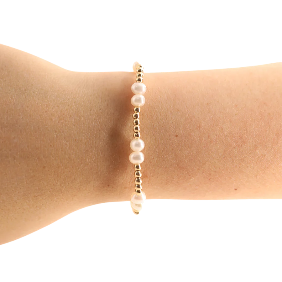 Coastal Double Pearl Bracelet - Silver