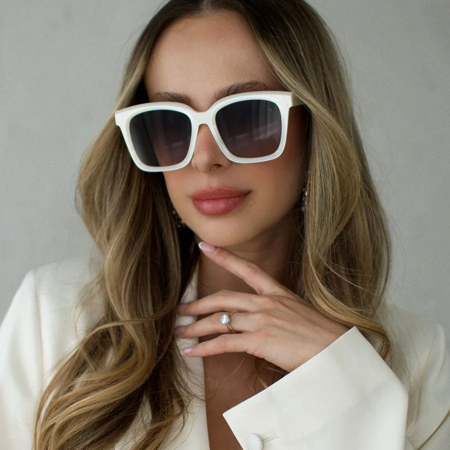 Meredith, Opaline + Grey Sunglasses