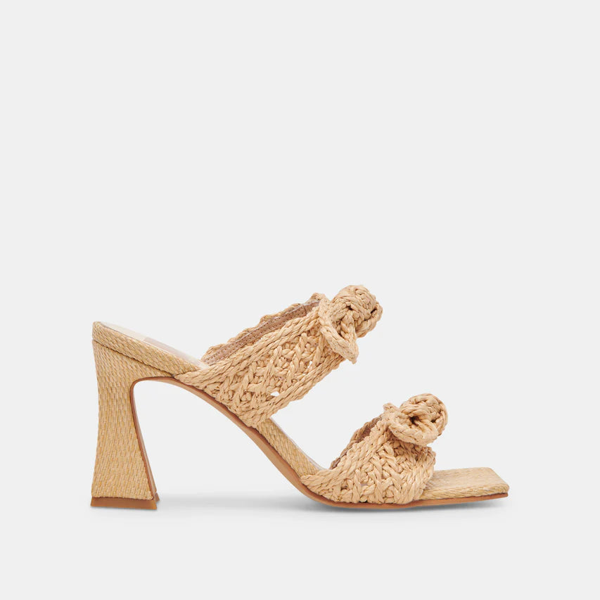 Niyah Light Natural Rafia Bow Heels