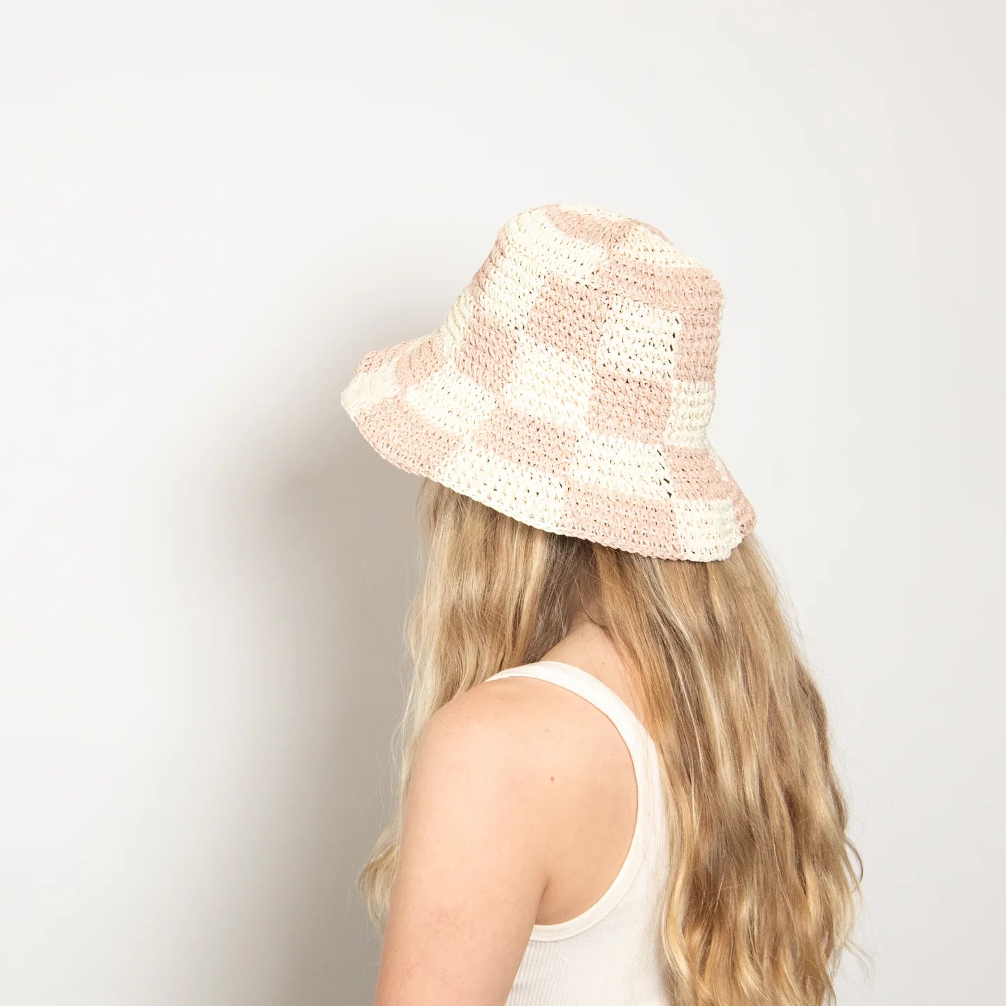 Sadie Bucket Hat, Blush/Ivory