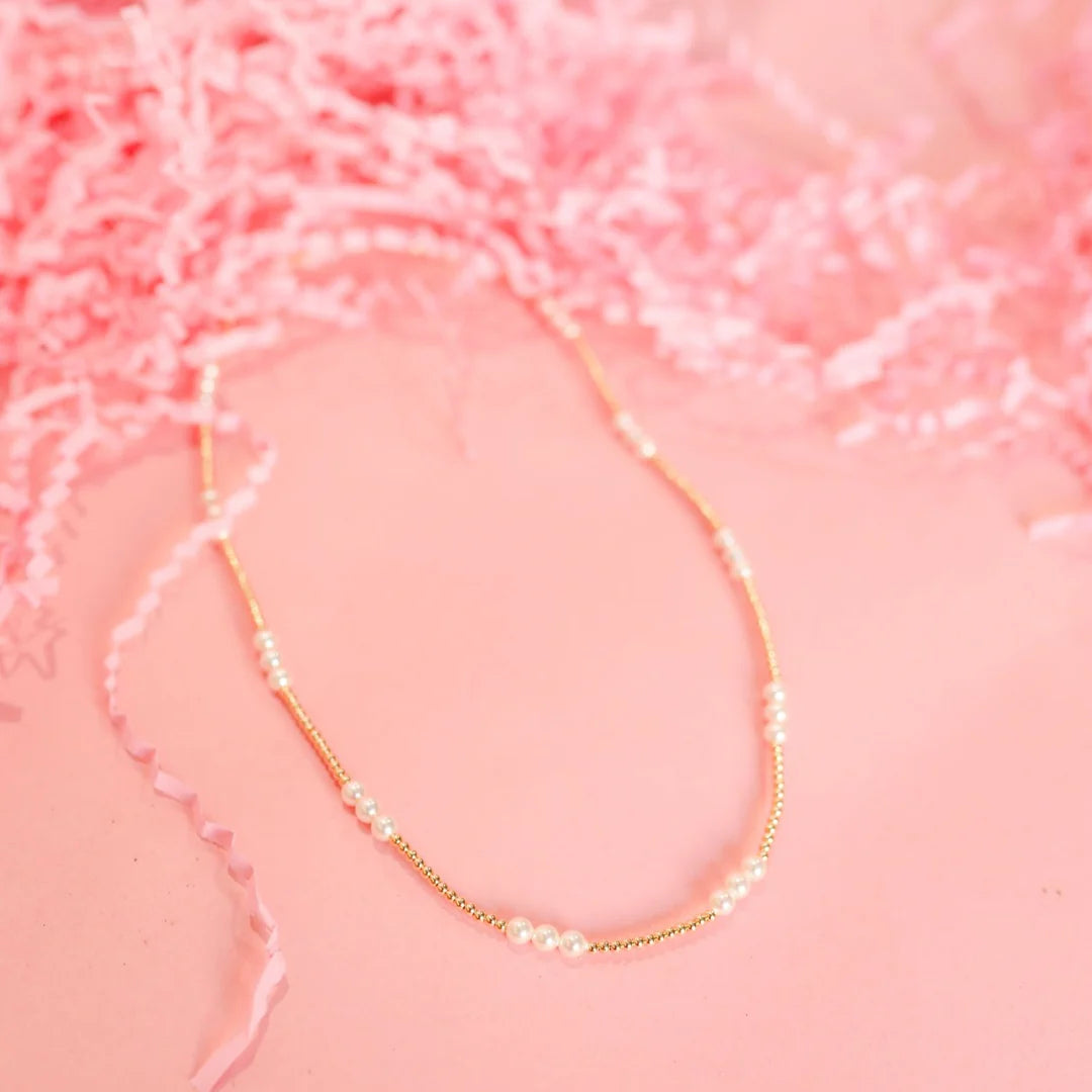 ILY Pearl Beaded Necklace 18"