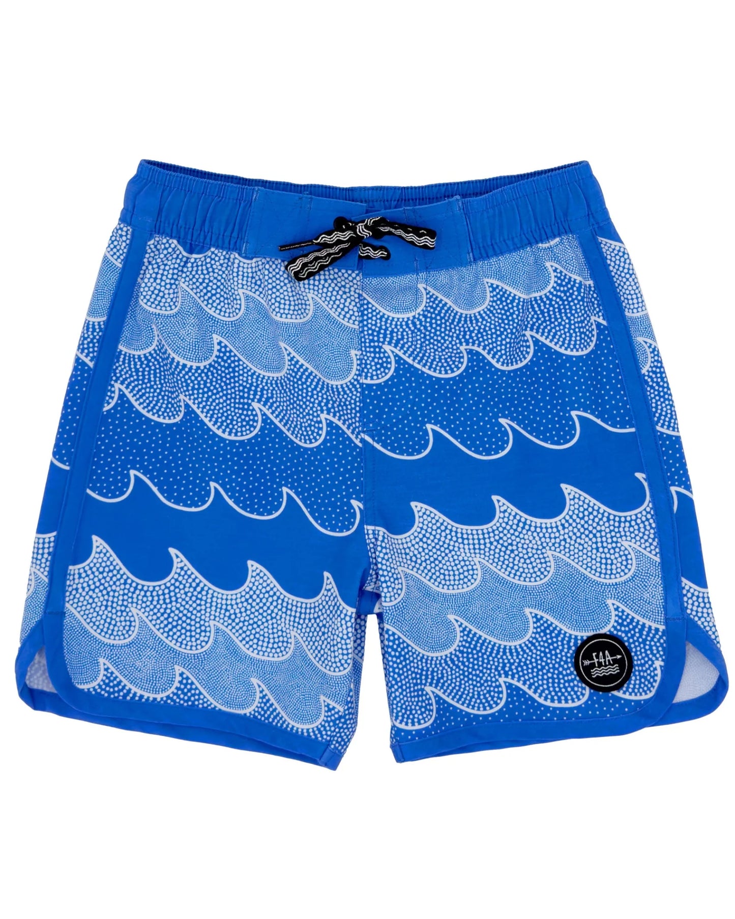 Cosmic Waves Boy Boardshort - Marina Blue