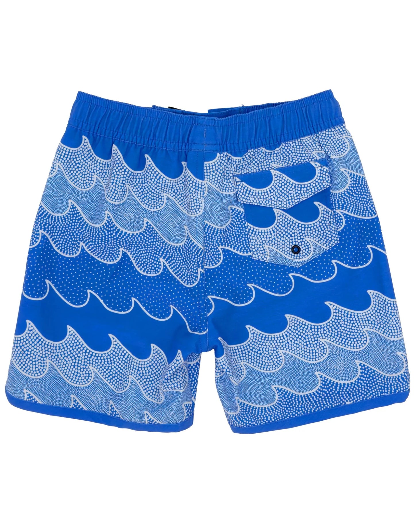 Cosmic Waves Boy Boardshort - Marina Blue