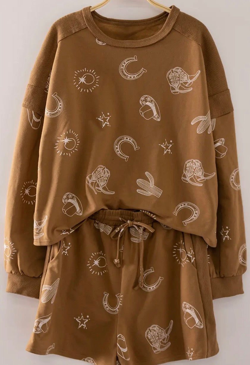Western Graphic Shorts