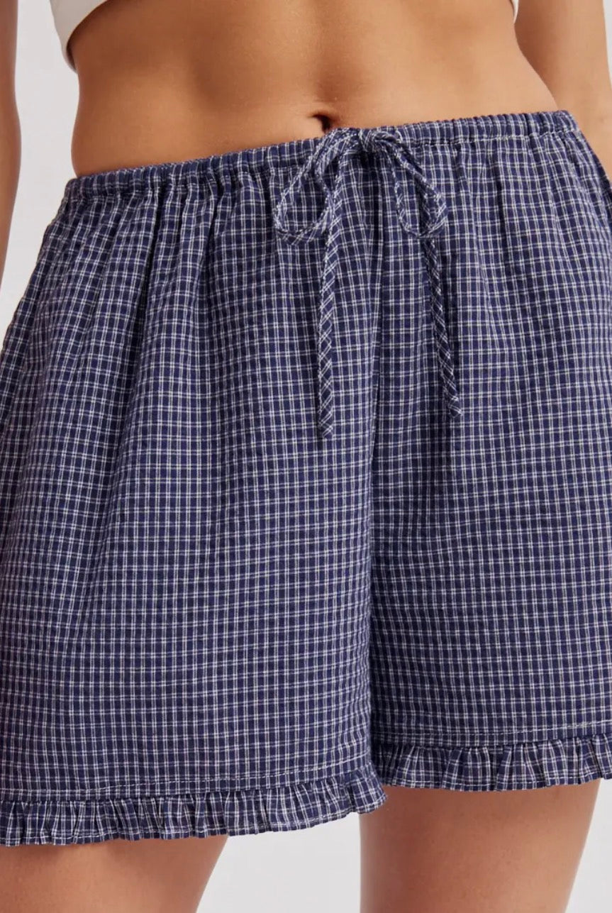 Plaid Ruffled Shorts