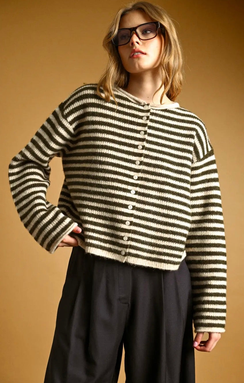 Striped Button top