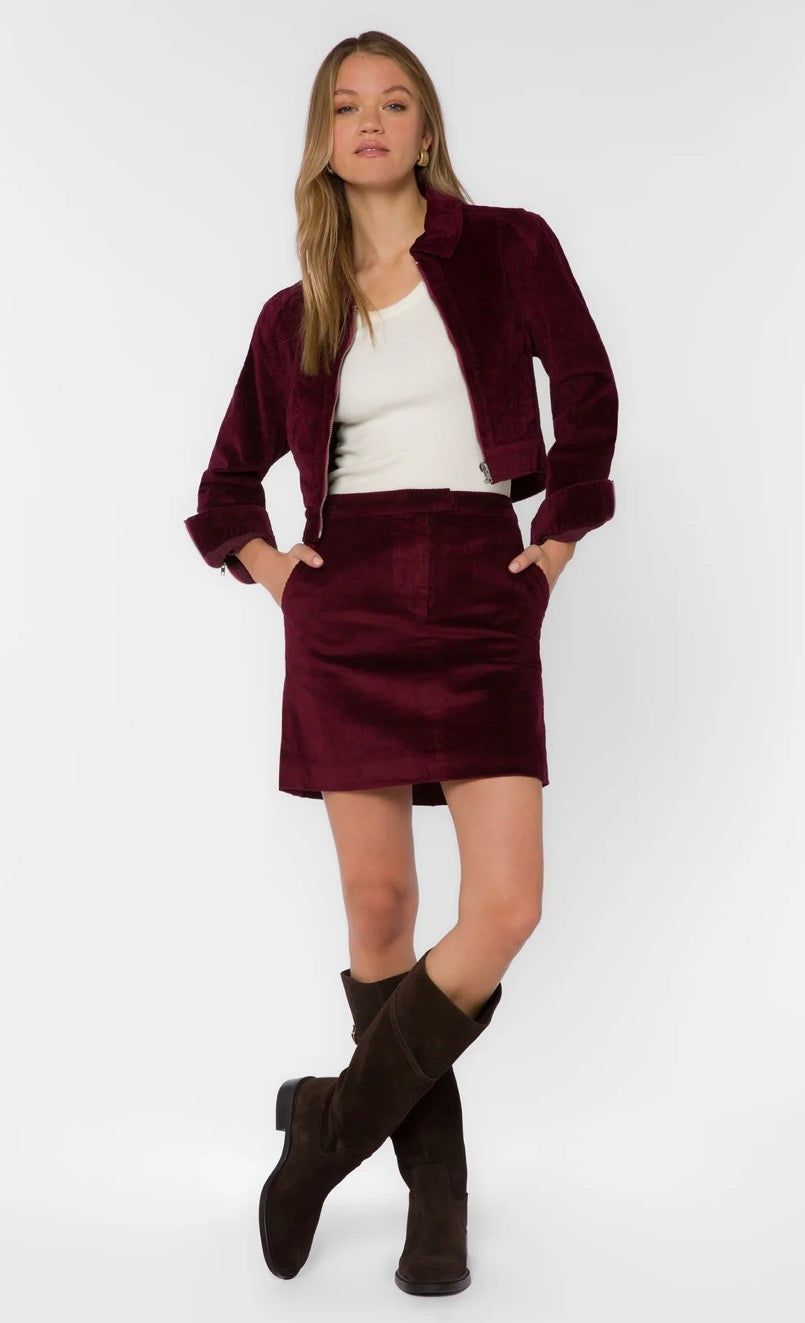 Wine Corduroy Long Sleeve