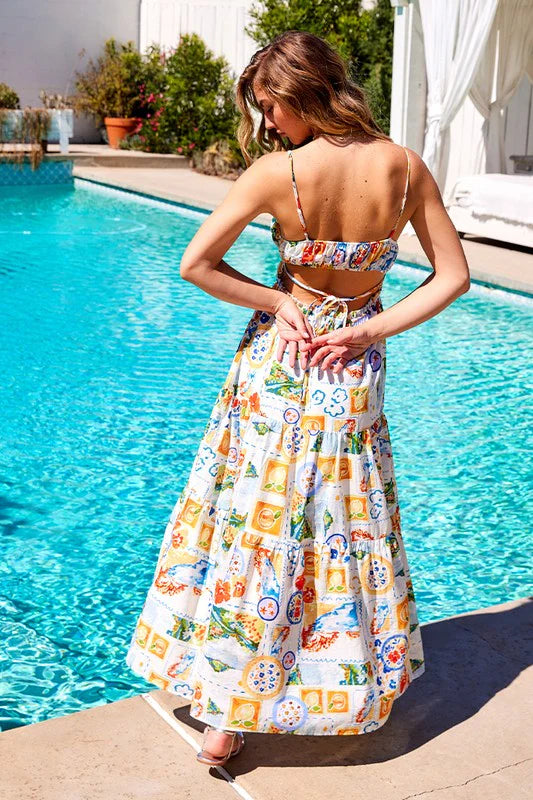 Italian Vibes Cutout Maxi Dress