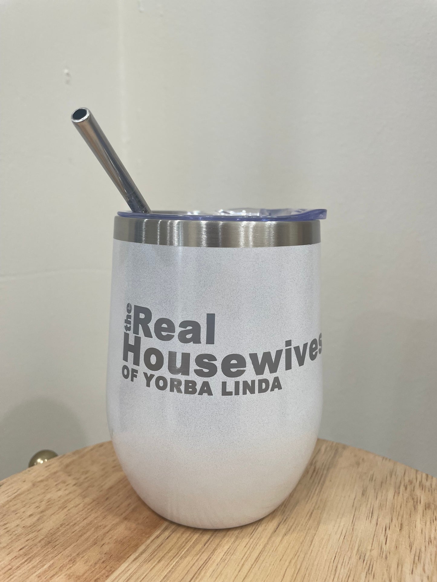 The Real Housewives Wine Tumbler Shimmer White