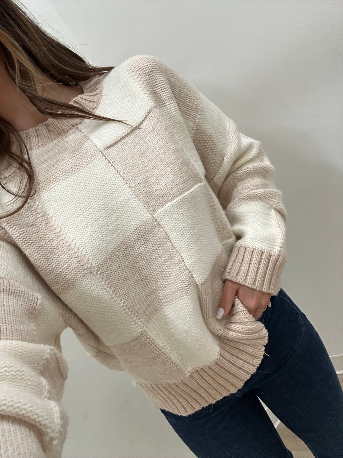 Checkered Pullover Oatmeal