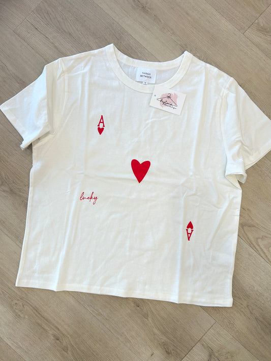 Ace Of Hearts Tee - Ivory