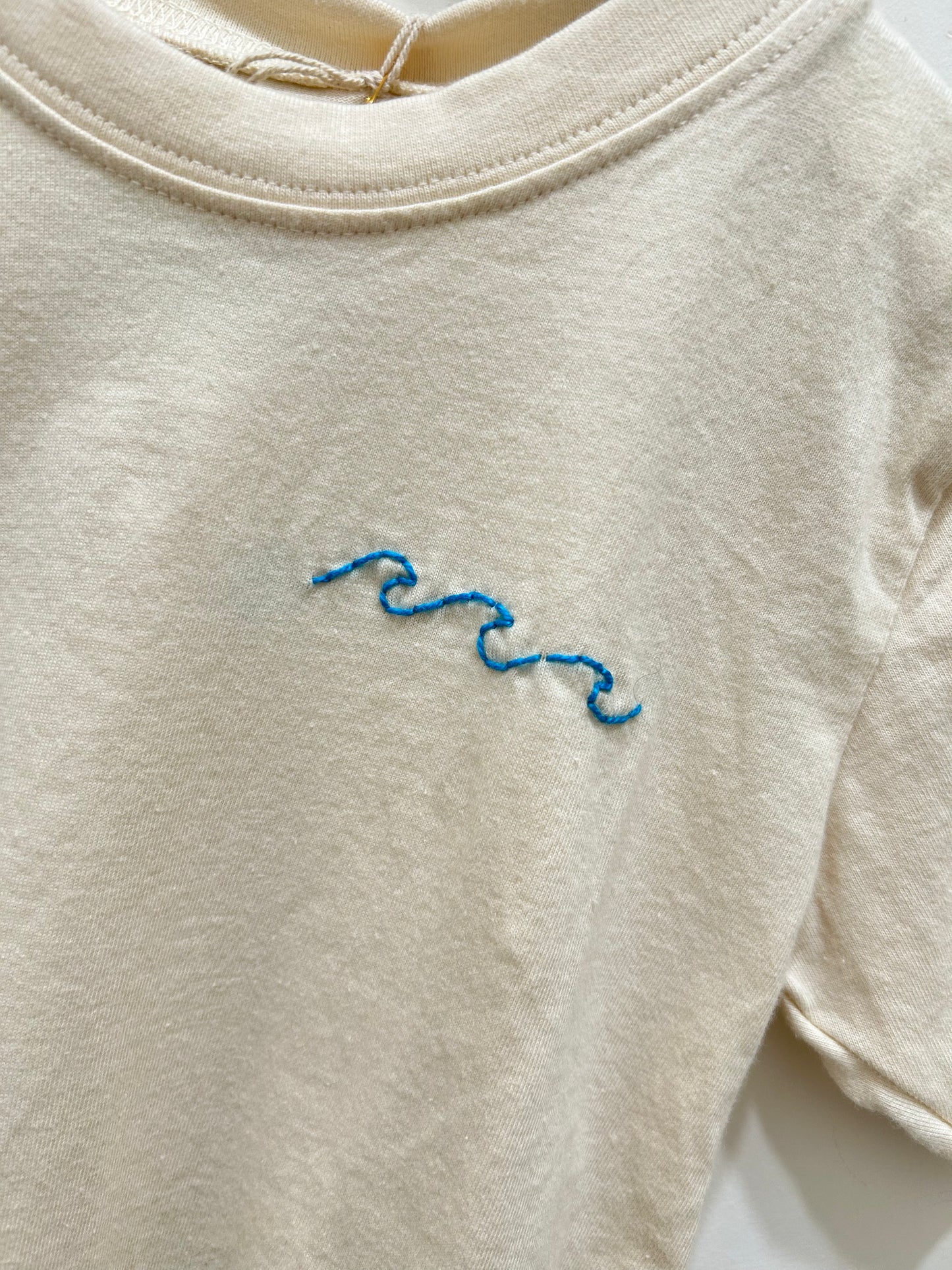 Wave Stitched Kids Off White Tee
