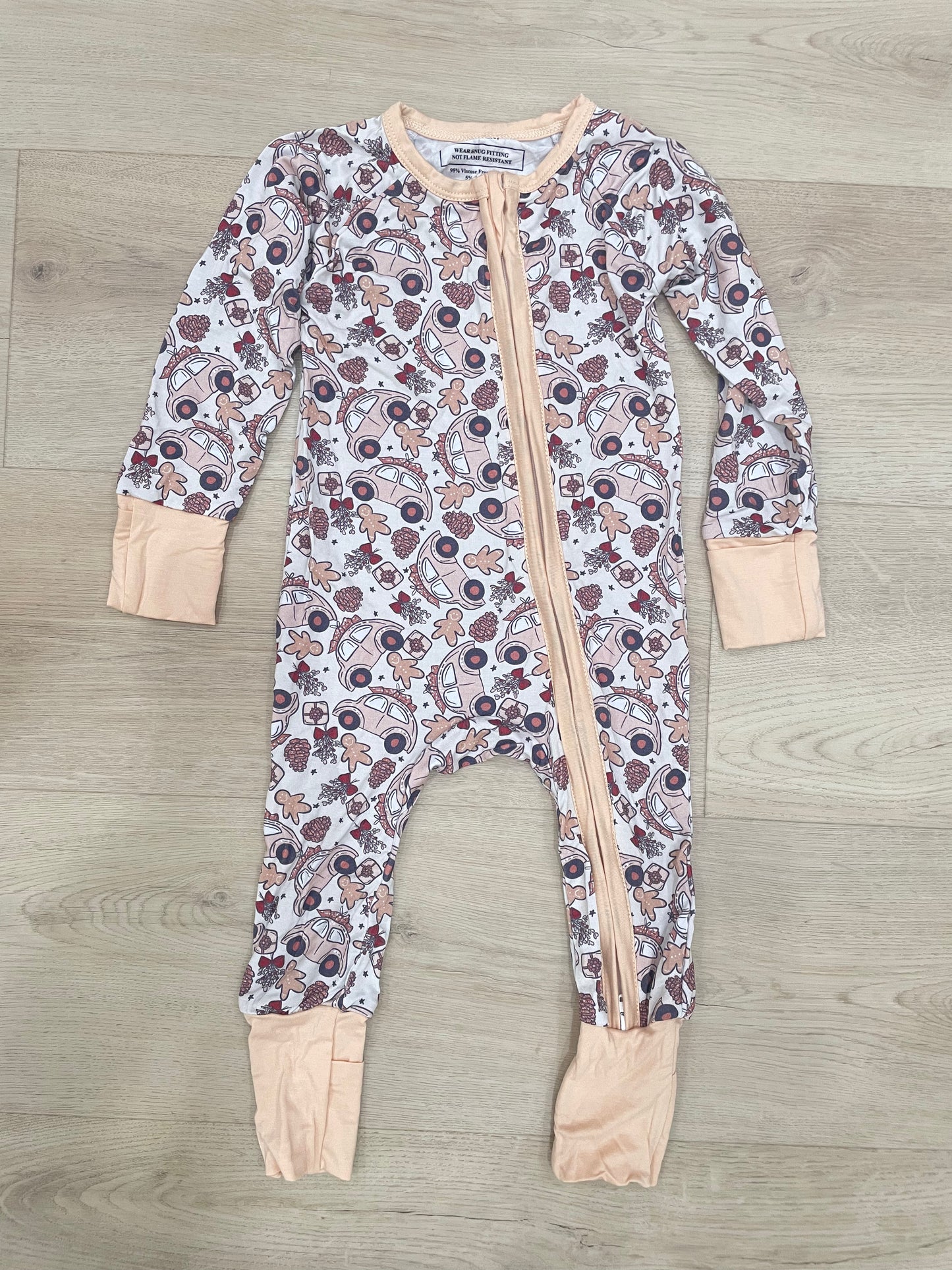 Kid's Gingerbread/Pinecone Romper Pjs