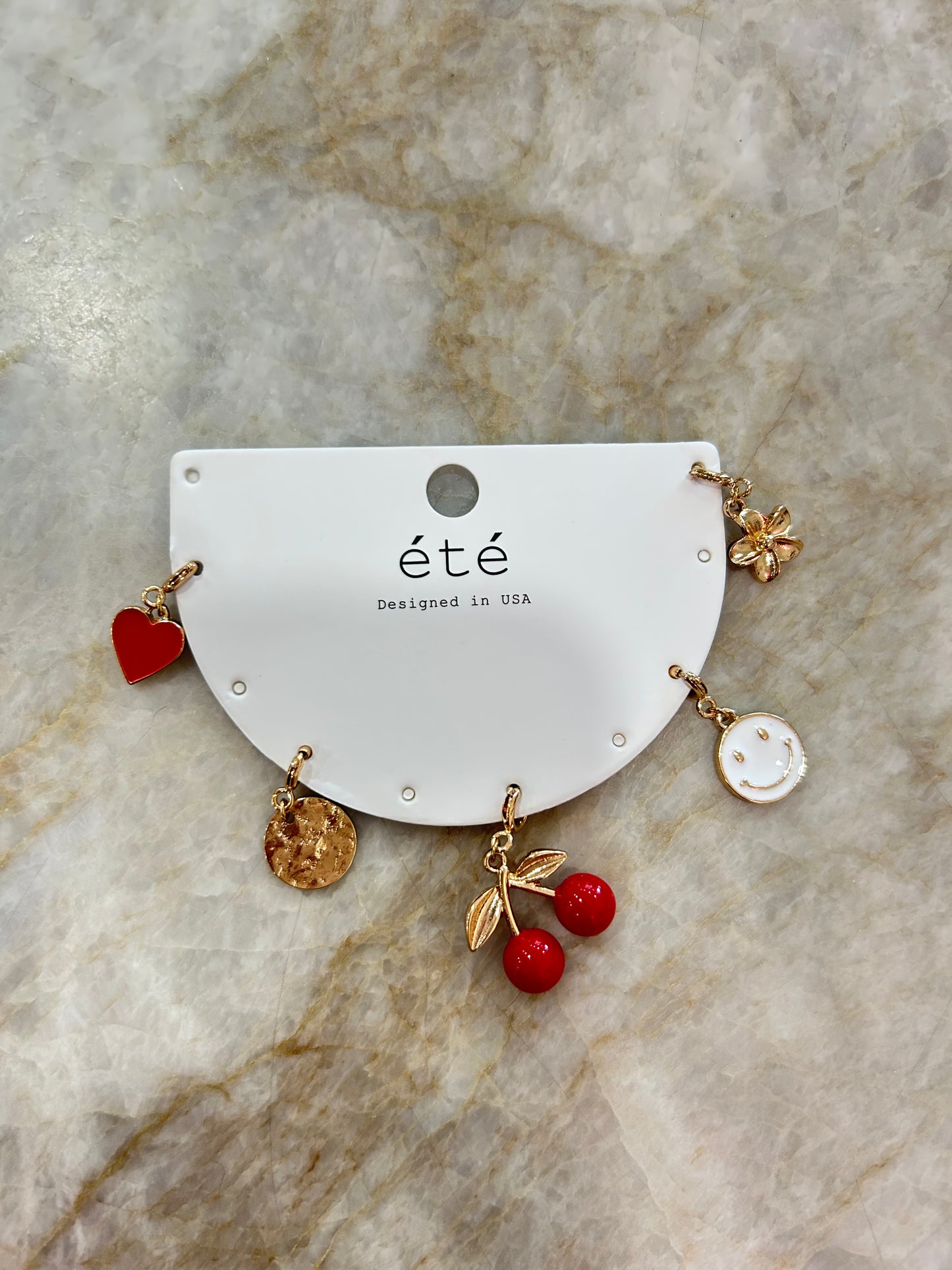 Heart, Circle, Smile, Cherry Necklace Charms