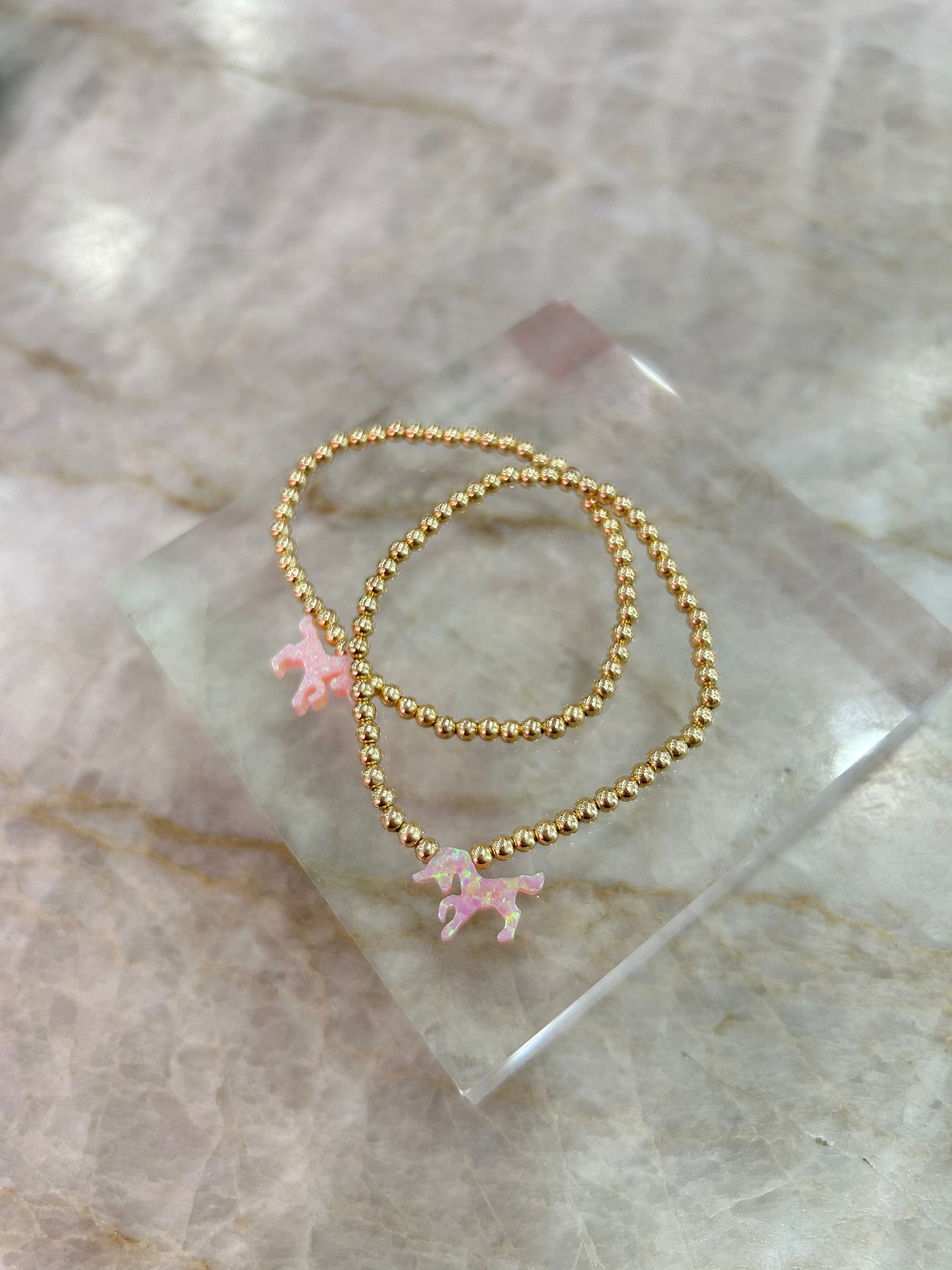 Kids Opal Unicorn Bracelet 5.75"